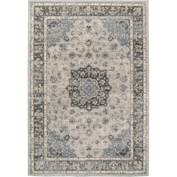 Dynamic Rugs ANCIENT GARDEN Silver/Grey 57559 3ft. 11in. x 5ft. 7in. Rect. Rug
