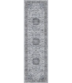 Dynamic Rugs ANCIENT GARDEN Silver/Grey 57559 2ft. 2in x 11ft. Rect. Rug