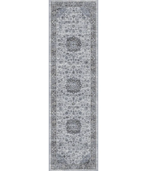 Dynamic Rugs ANCIENT GARDEN Silver/Grey 57559 2ft. 2in. x 7ft. 7in. Rect. Rug
