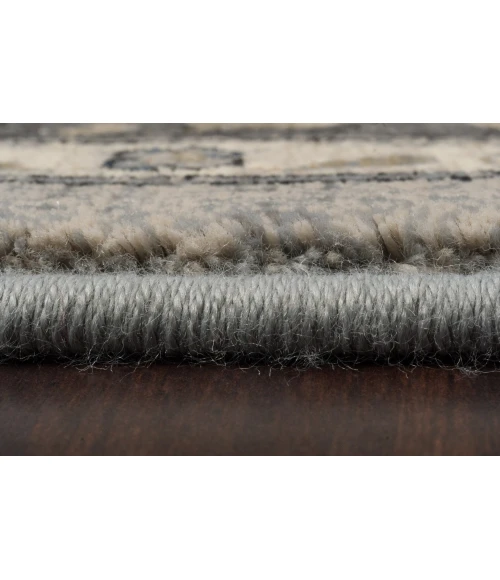 Dynamic Rugs ANCIENT GARDEN Silver/Grey 57559 5ft. 3in. Round Rug
