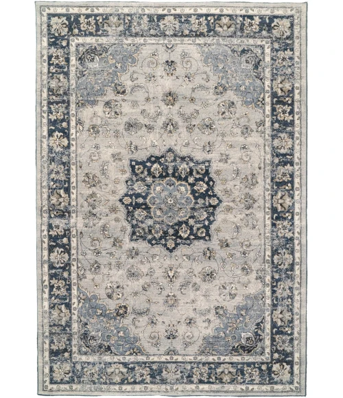 Dynamic Rugs ANCIENT GARDEN Silver/Blue 57559 2ft. x 3ft. 11in. Rect. Rug