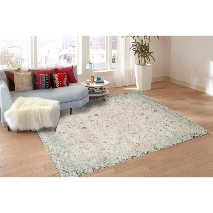 Dynamic Rugs ANNALISE Cream/Multi 7602 2ft. 2in. x 7ft. 7in. Rect. Rug