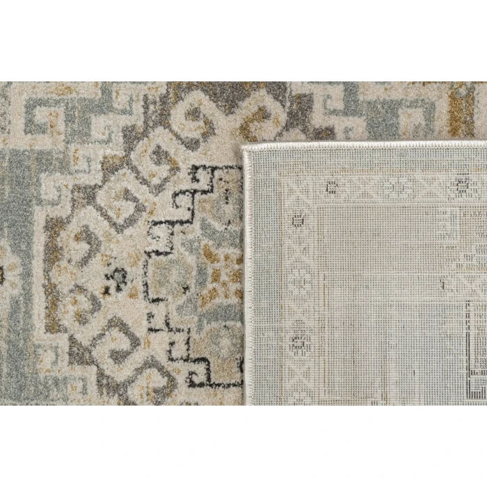 Dynamic Rugs ANNALISE Blue/Beige/Cream 7607 6ft. 7in. x 9ft. 6in. Rect. Rug