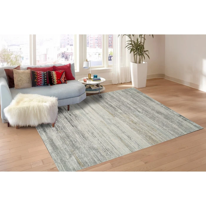Dynamic Rugs ANNALISE Grey/Beige/Charcoal 7611 2ft. x 3ft. 11in. Rect. Rug