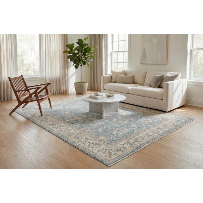 Dynamic Rugs AUTUMN Blue/Beige 10920 2ft. 2in. x 7ft. 7in. Rect. Rug