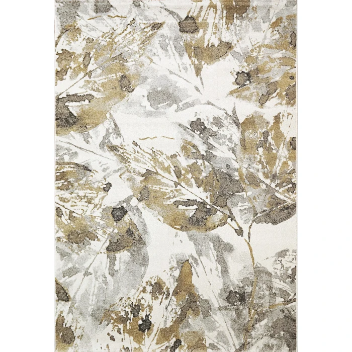 Dynamic Rugs AVENUE Ivory/Gold 3407 6ft. 7in. x 9ft. 6in. Rect. Rug