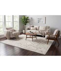 Dynamic Rugs AZURE Ivory/Beige/Grey 12582 5ft. 3in. x 7ft. Rect. Rug