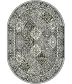 Dynamic Rugs ANCIENT GARDEN Cream/Grey 57008 2ft. 7in. x 4ft. 7in. Oval Rug