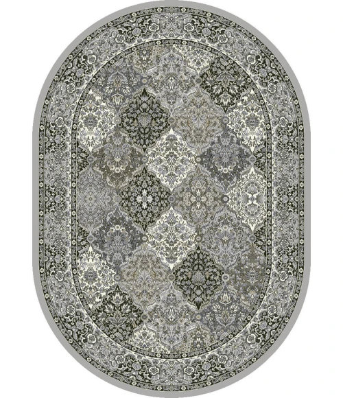 Dynamic Rugs ANCIENT GARDEN Cream/Grey 57008 2ft. 7in. x 4ft. 7in. Oval Rug