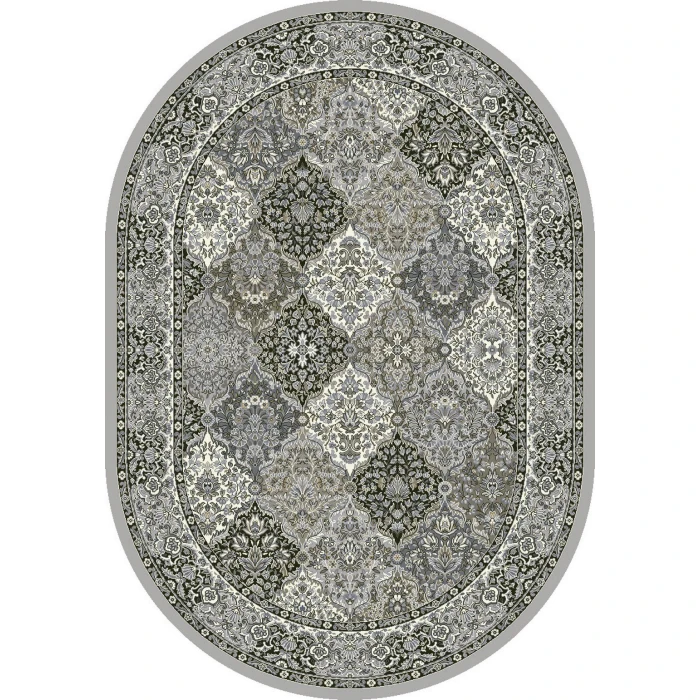 Dynamic Rugs ANCIENT GARDEN Cream/Grey 57008 2ft. 7in. x 4ft. 7in. Oval Rug