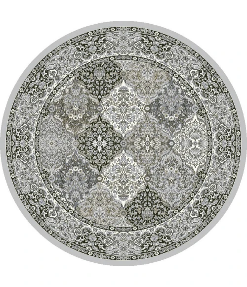 Dynamic Rugs ANCIENT GARDEN Cream/Grey 57008 7ft. 10in. Round Rug