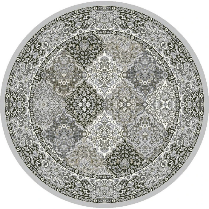 Dynamic Rugs ANCIENT GARDEN Cream/Grey 57008 5ft. 3in. Round Rug