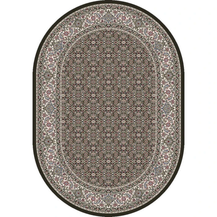 Dynamic Rugs ANCIENT GARDEN Black/Ivory 57011 2ft. 7in. x 4ft. 7in. Oval Rug