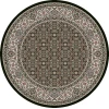 Dynamic Rugs ANCIENT GARDEN Black/Ivory 57011 5ft. 3in. Round Rug