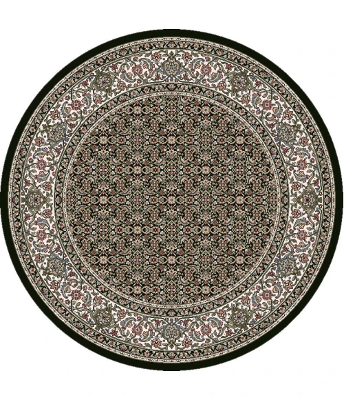 Dynamic Rugs ANCIENT GARDEN Black/Ivory 57011 5ft. 3in. Round Rug