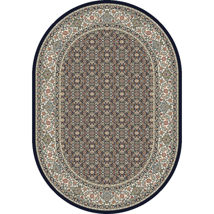 Dynamic Rugs ANCIENT GARDEN Navy 57011 5ft. 3in. x 7ft. 7in. Oval Rug
