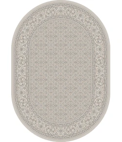 Dynamic Rugs ANCIENT GARDEN Soft Grey/Cream 57011 6ft. 7in. x 9ft. 6in. Oval Rug