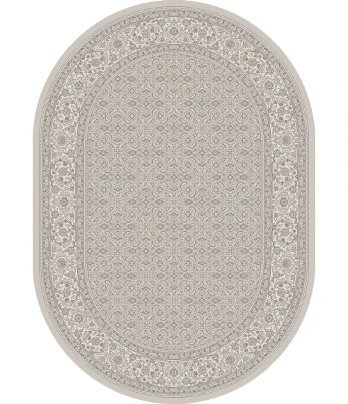 Dynamic Rugs ANCIENT GARDEN Soft Grey/Cream 57011 6ft. 7in. x 9ft. 6in. Oval Rug