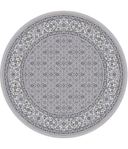Dynamic Rugs ANCIENT GARDEN Soft Grey/Cream 57011 7ft. 10in. Round Rug