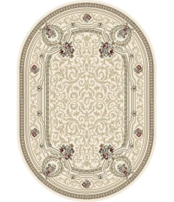 Dynamic Rugs ANCIENT GARDEN Ivory 57091 2ft. 7in. x 4ft. 7in. Oval Rug