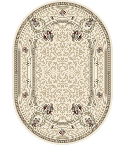 Dynamic Rugs ANCIENT GARDEN Ivory 57091 2ft. 7in. x 4ft. 7in. Oval Rug