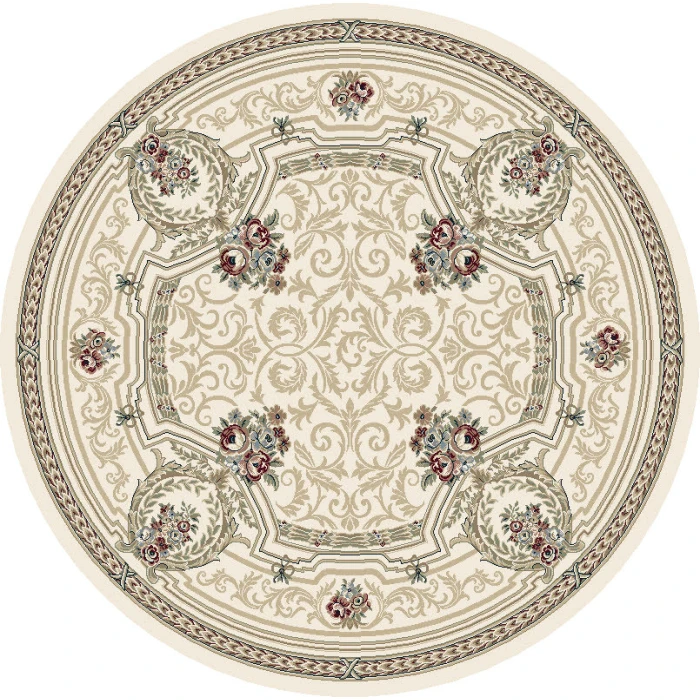 Dynamic Rugs ANCIENT GARDEN Ivory 57091 7ft. 10in. Round Rug