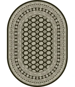 Dynamic Rugs ANCIENT GARDEN Charcoal/Silver 57102 2ft. 7in. x 4ft. 7in. Oval Rug