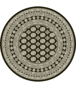 Dynamic Rugs ANCIENT GARDEN Charcoal/Silver 57102 7ft. 10in. Round Rug