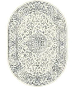 Dynamic Rugs ANCIENT GARDEN Cream 57109 5ft. 3in. x 7ft. 7in. Oval Rug