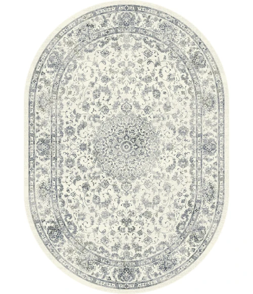 Dynamic Rugs ANCIENT GARDEN Cream 57109 5ft. 3in. x 7ft. 7in. Oval Rug