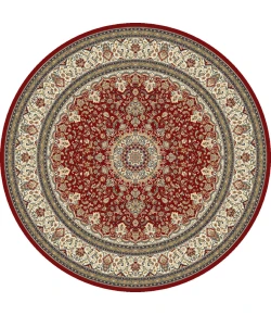 Dynamic Rugs ANCIENT GARDEN Red/Ivory 57119 7ft. 10in. Round Rug