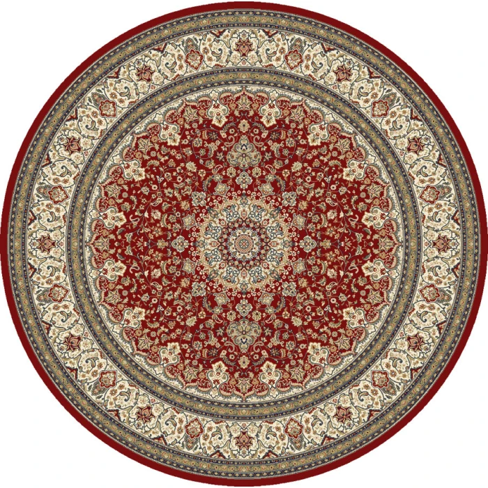 Dynamic Rugs ANCIENT GARDEN Red/Ivory 57119 7ft. 10in. Round Rug
