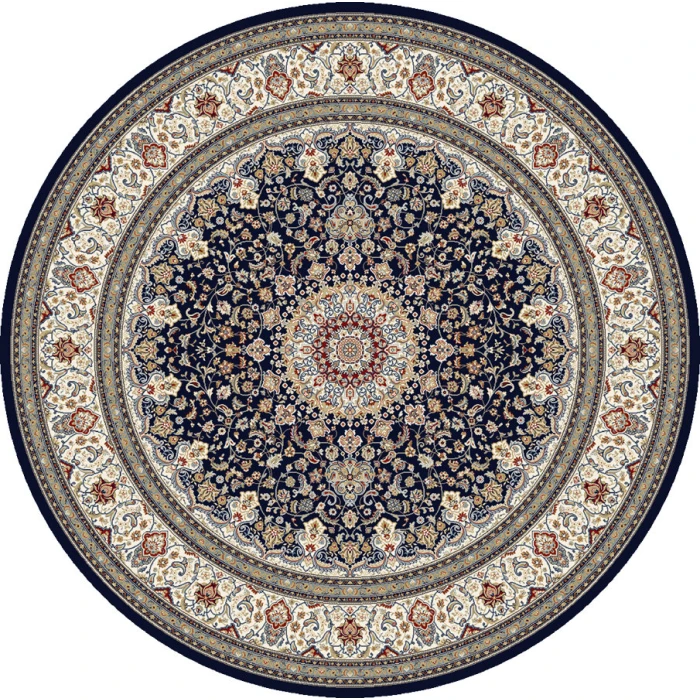 Dynamic Rugs ANCIENT GARDEN Blue/Ivory 57119 5ft. 3in. Round Rug