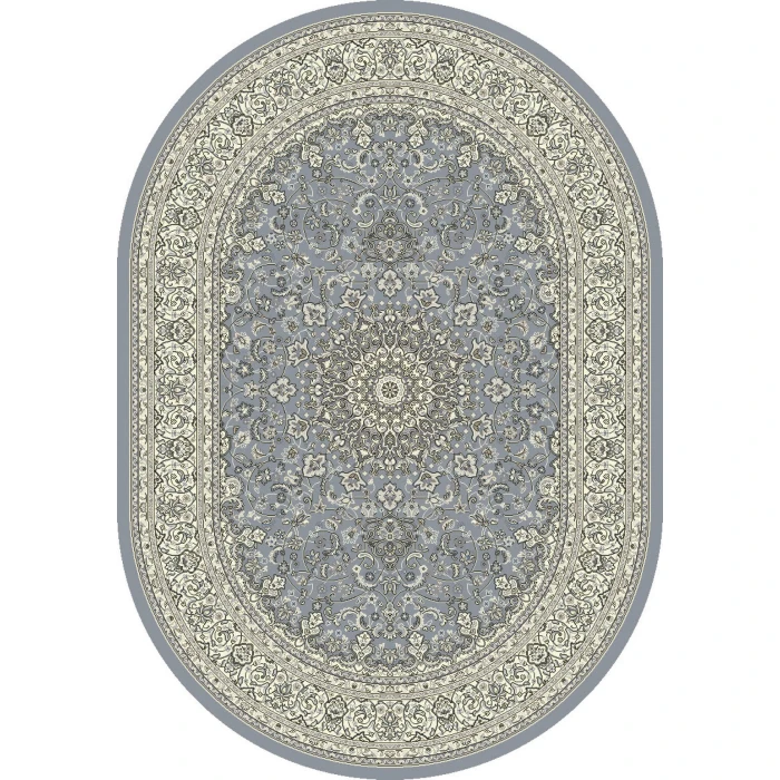 Dynamic Rugs ANCIENT GARDEN Steel Blue/Cream 57119 2ft. 7in. x 4ft. 7in. Oval Rug