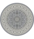 Dynamic Rugs ANCIENT GARDEN Steel Blue/Cream 57119 7ft. 10in. Round Rug