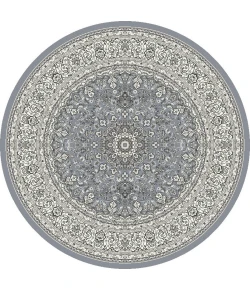 Dynamic Rugs ANCIENT GARDEN Steel Blue/Cream 57119 7ft. 10in. Round Rug