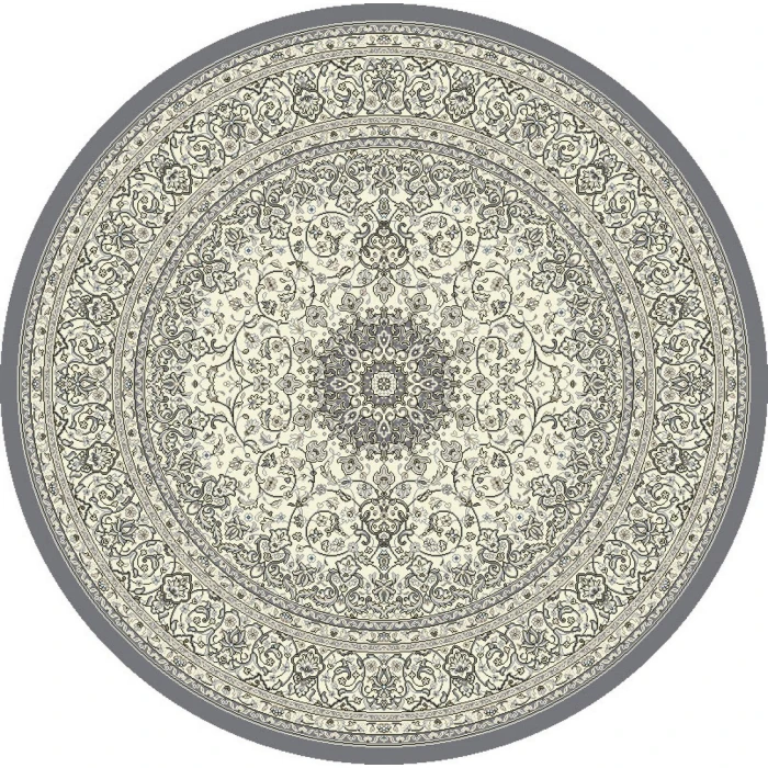 Dynamic Rugs ANCIENT GARDEN Grey/Cream 57119 5ft. 3in. Round Rug