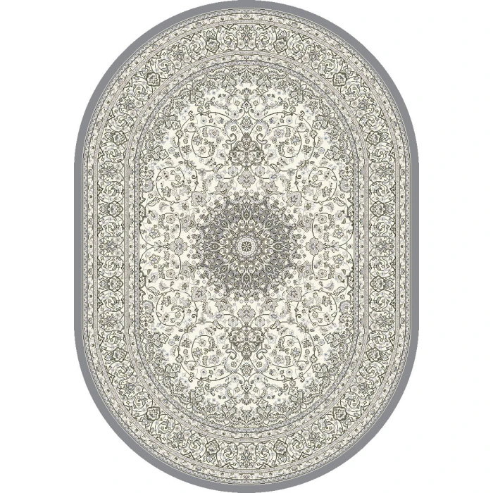 Dynamic Rugs ANCIENT GARDEN Cream/Grey 57119 2ft. 7in. x 4ft. 7in. Oval Rug