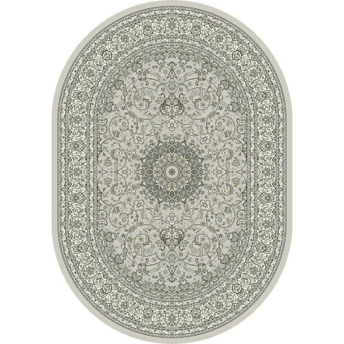 Dynamic Rugs ANCIENT GARDEN Soft Grey/Cream 57119 2ft. 7in. x 4ft. 7in. Oval Rug