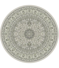 Dynamic Rugs ANCIENT GARDEN Soft Grey/Cream 57119 7ft. 10in. Round Rug