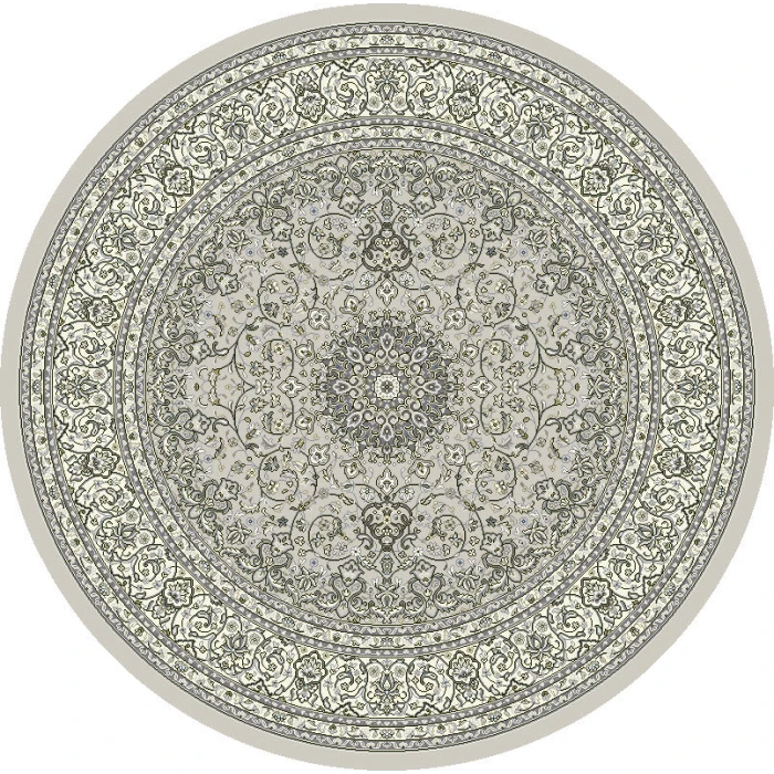 Dynamic Rugs ANCIENT GARDEN Soft Grey/Cream 57119 5ft. 3in. Round Rug