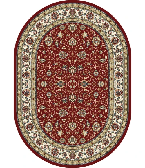 Dynamic Rugs ANCIENT GARDEN Red/Ivory 57120 2ft. 7in. x 4ft. 7in. Oval Rug