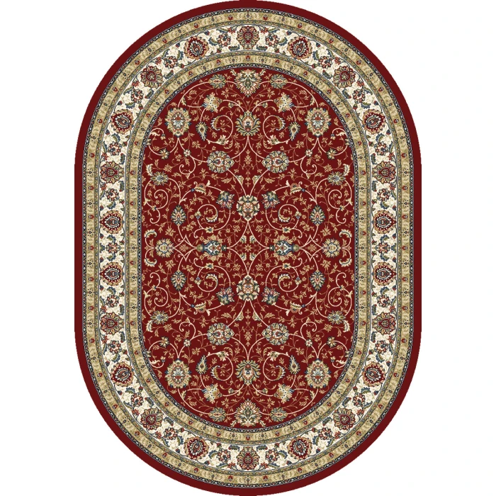 Dynamic Rugs ANCIENT GARDEN Red/Ivory 57120 2ft. 7in. x 4ft. 7in. Oval Rug