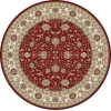 Dynamic Rugs ANCIENT GARDEN Red/Ivory 57120 5ft. 3in. Round Rug