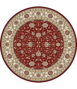 Dynamic Rugs ANCIENT GARDEN Red/Ivory 57120 7ft. 10in. Round Rug