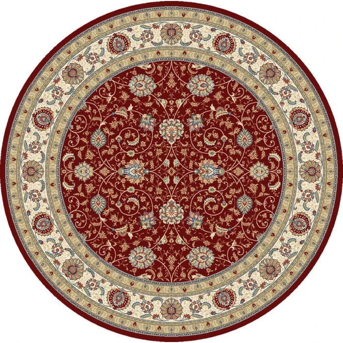 Dynamic Rugs ANCIENT GARDEN Red/Ivory 57120 7ft. 10in. Round Rug