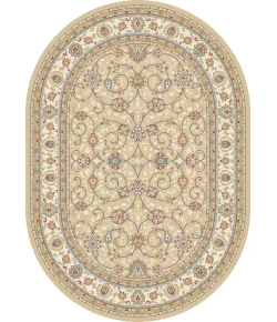 Dynamic Rugs ANCIENT GARDEN Light Gold/Ivory 57120 6ft. 7in. x 9ft. 6in. Oval Rug