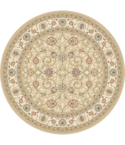 Dynamic Rugs ANCIENT GARDEN Light Gold/Ivory 57120 7ft. 10in. Round Rug