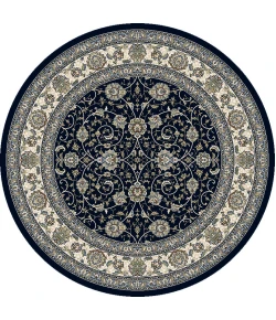 Dynamic Rugs ANCIENT GARDEN Navy 57120 7ft. 10in. Round Rug