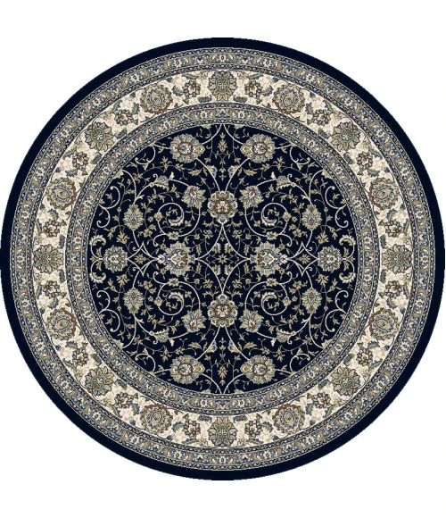 Dynamic Rugs ANCIENT GARDEN Navy 57120 5ft. 3in. Round Rug